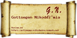 Gottsegen Nikodémia névjegykártya